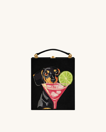 Taya-Puppy Pochette a forma di libro con motivo - Nero