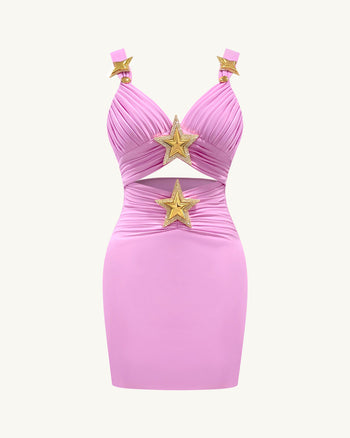 Mini abito con dettagli a stelle - Rosa