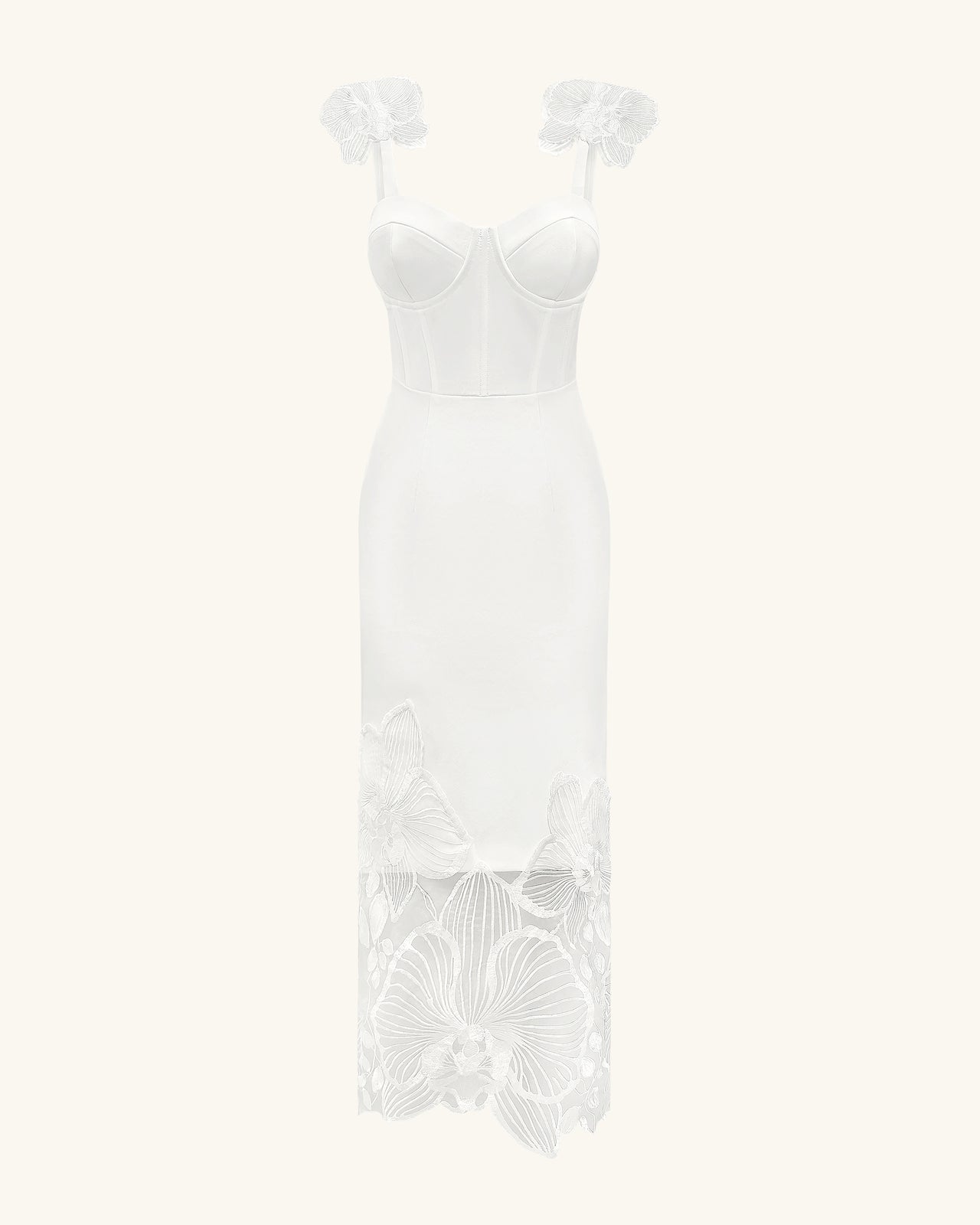Orchid Abito Corsetto Ricamato - Bianco