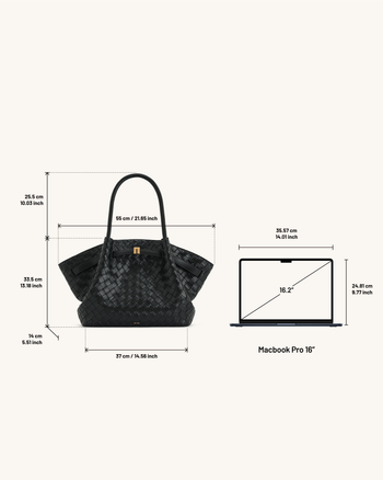 Hana Borsa tote in tessuto a trama larga - Nero