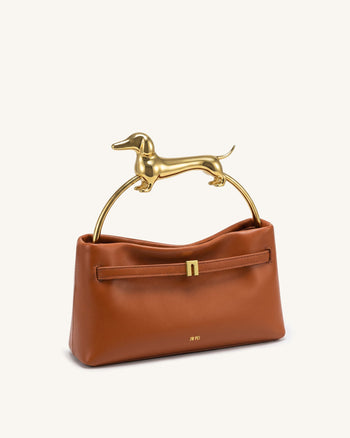 Maeve Borsa con manico a forma di bassotto - Cognac