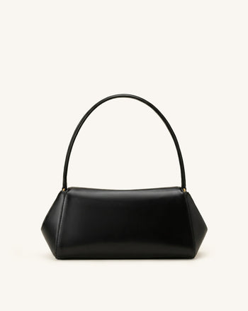 Lucia Borsa a spalla con patta e chiusura a girello - Nero