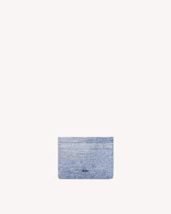 Porta Carte in Denim Stampato - Blu