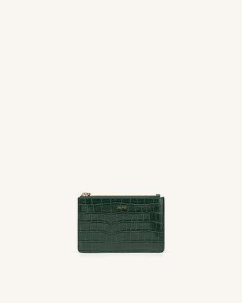 Quinn Zipper Carta a Mano- Dark Verde Cocco