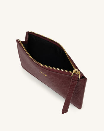 Quinn Phone Borsa- Burgumdy Vena Vegetariano Pelle