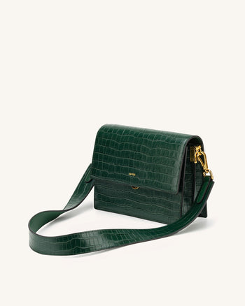 Mini Flap Borsa - Dark Verde Cocco