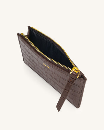 Quinn Zipper Carta a Mano - Marrone Cocco