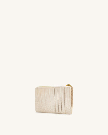 Quinn Zipper Carta a Mano - Ivory Cocco