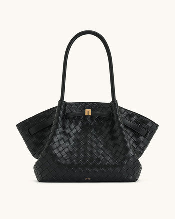 Hana Borsa tote in tessuto a trama larga - Nero