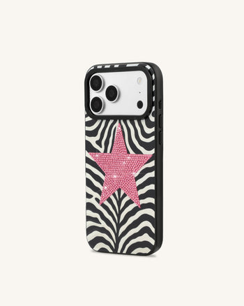 Cover per telefono con stella zebrata - Nero