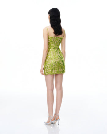 Aurelia Mini Abito con Paillettes - Verde Lime