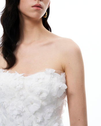 Juniper Completi Mini con Fiori 3D - Bianco