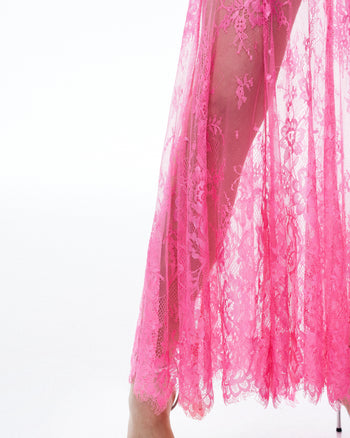 Evadne Abito in Pizzo Floreale - Rosa