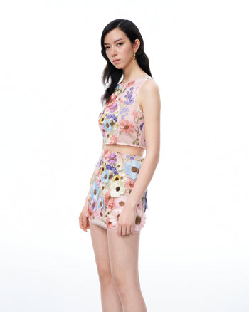 Valentino Completo con Ricami Floreali 3D - Multicolore Pastello