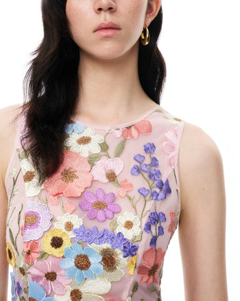 Valentino Completo con Ricami Floreali 3D - Multicolore Pastello