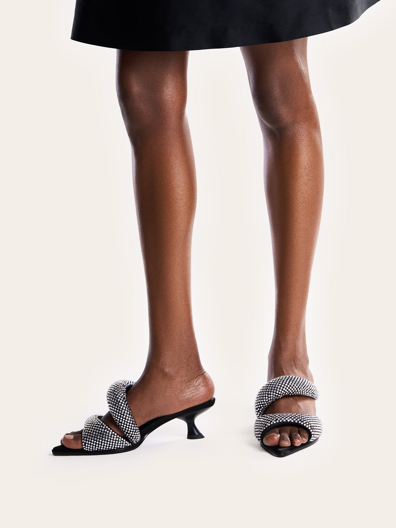 JW PEI Donna Sara Mule Artificiale di Cristallo - Nero