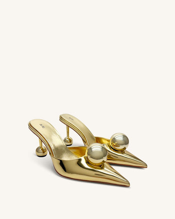 Sofia Mule Con Tacco Sfera - Oro