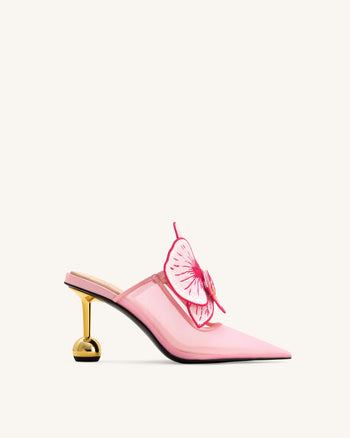 Sofia Ciabattine con tacco a sfera orchidea - Rosa