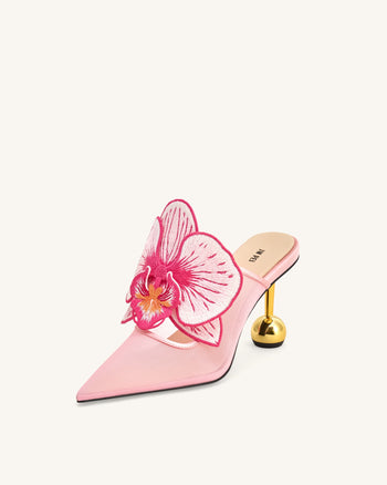Sofia Ciabattine con tacco a sfera orchidea - Rosa