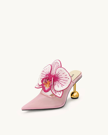 Sofia Ciabattine con tacco a sfera orchidea - Rosa