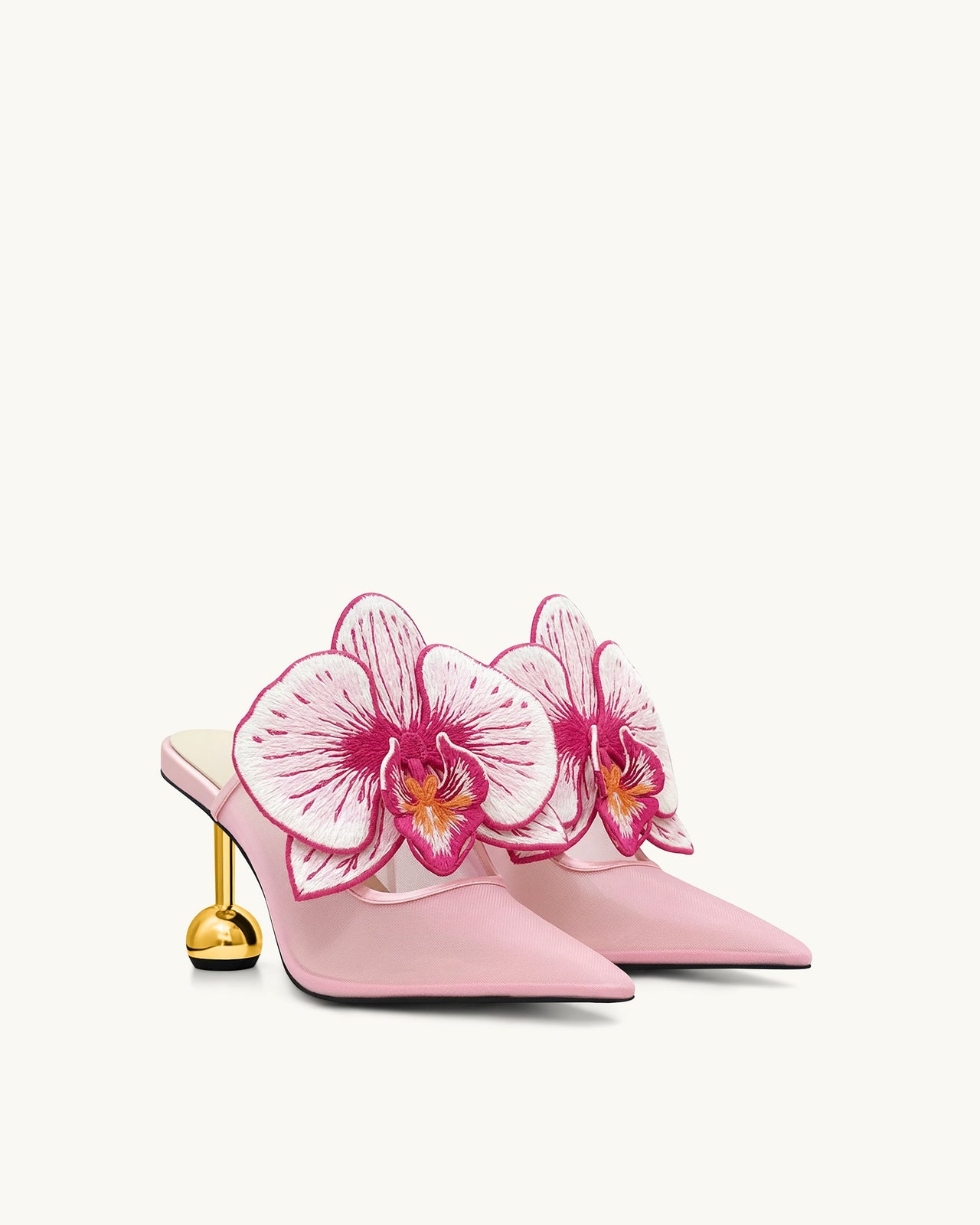 Sofia Ciabattine con tacco a sfera orchidea - Rosa
