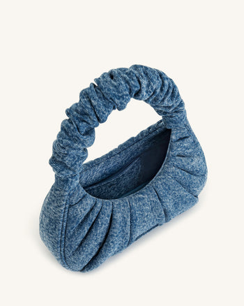 Gabbi Borsa Hobo Schiacciata in Denim - Blu