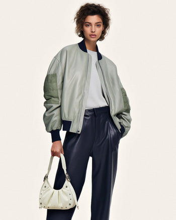 Gabbi Borsa Hobo Schiacciata a Pieghe - Bianco