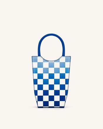 FEI Borsa Porta Telefono A Scacchiera Sfumata - Blu Scuro