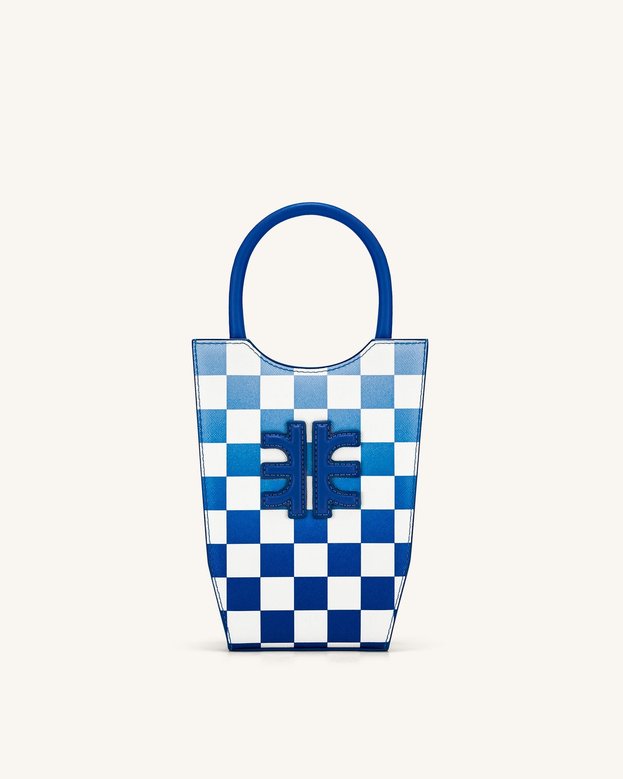 FEI Borsa Porta Telefono A Scacchiera Sfumata - Blu Scuro
