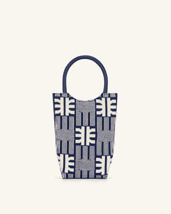 FEI Borsa Porta Telefono in Maglia Jacquard - Navy