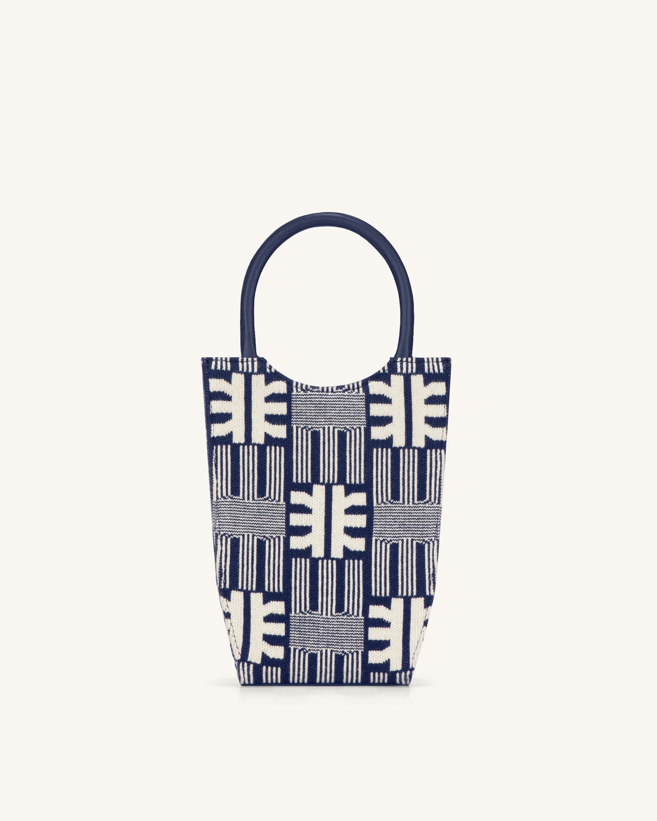 FEI Borsa Porta Telefono in Maglia Jacquard - Navy