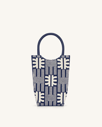 FEI Borsa Porta Telefono in Maglia Jacquard - Navy
