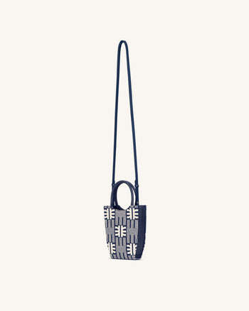 FEI Borsa Porta Telefono in Maglia Jacquard - Navy