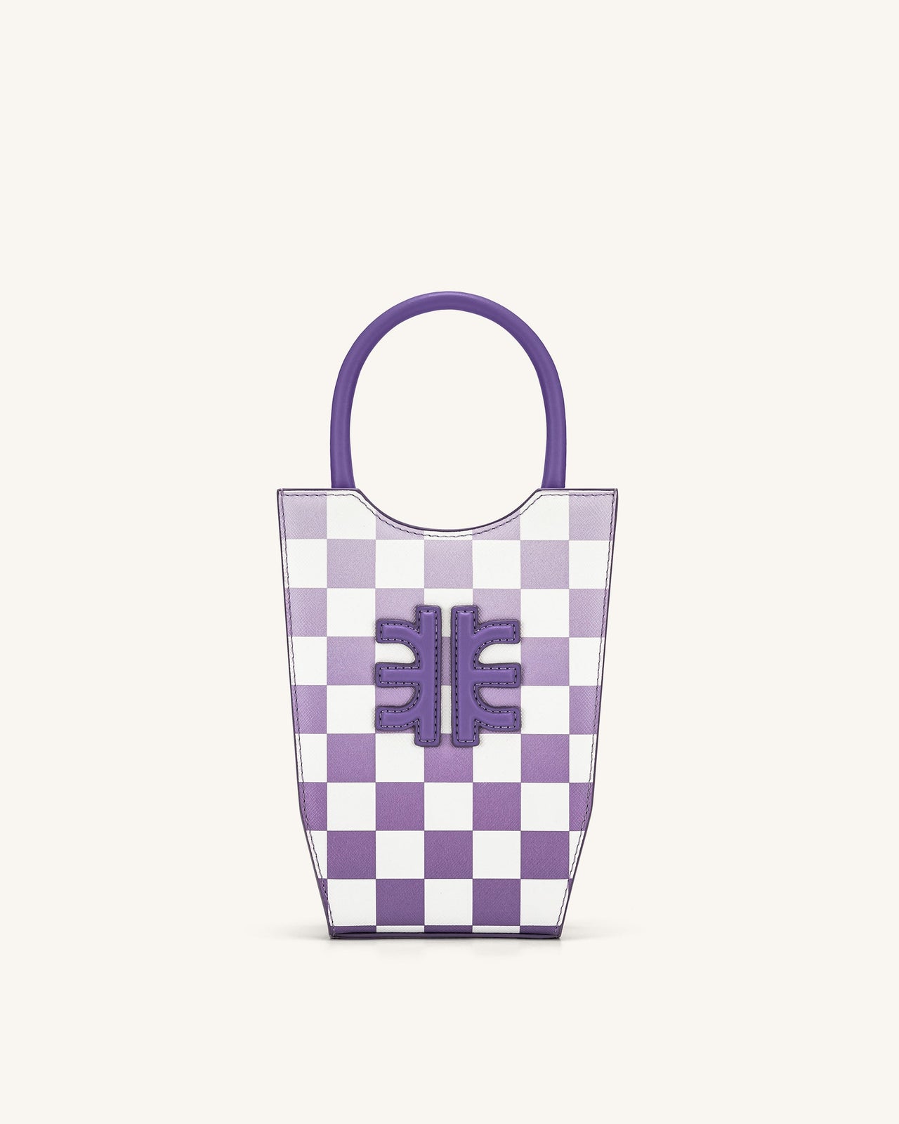 FEI Borsa Porta Telefono A Scacchiera Sfumata - Viola