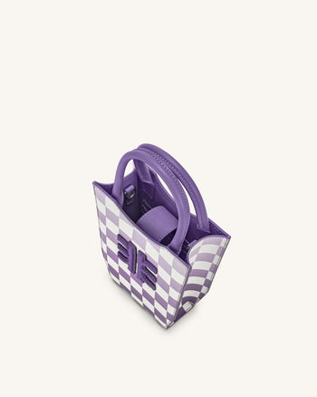 FEI Borsa Porta Telefono A Scacchiera Sfumata - Viola