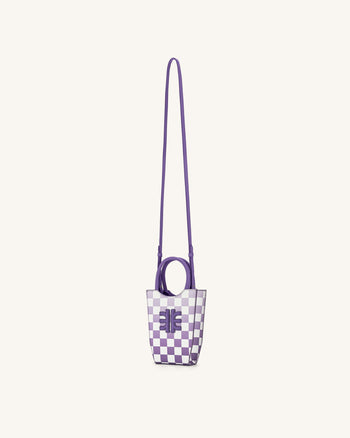FEI Borsa Porta Telefono A Scacchiera Sfumata - Viola