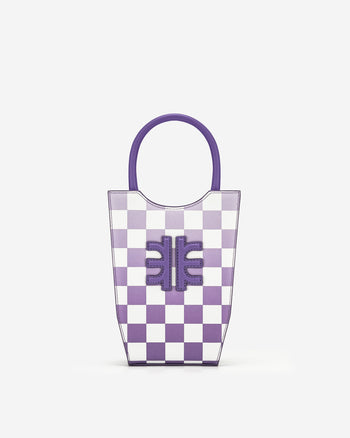 FEI Borsa Porta Telefono A Scacchiera Sfumata - Viola