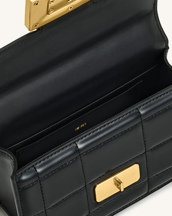 Kaia Borsa a Mano con Manico in Metallo e Bambù - Nero