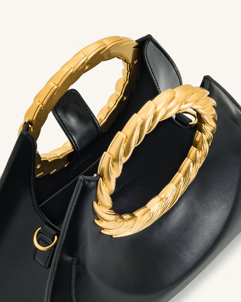 Amiya Borsa Con Manico A Foglia - Nero