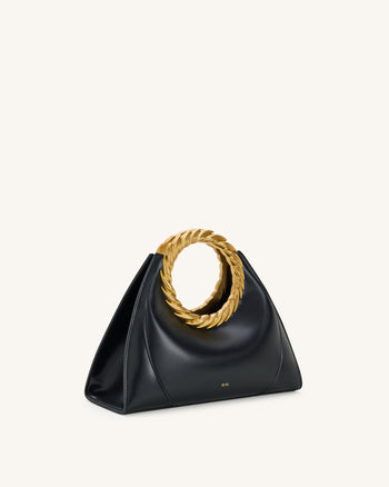 Amiya Borsa Con Manico A Foglia - Nero