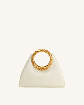 Amiya Borsa Con Manico A Foglia - Bianco