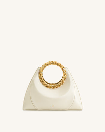 Amiya Borsa Con Manico A Foglia - Bianco