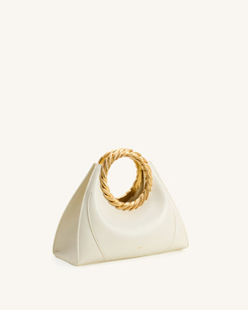 Amiya Borsa Con Manico A Foglia - Bianco