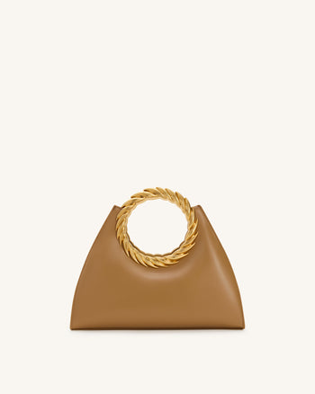 Amiya Borsa Con Manico A Foglia - Marrone