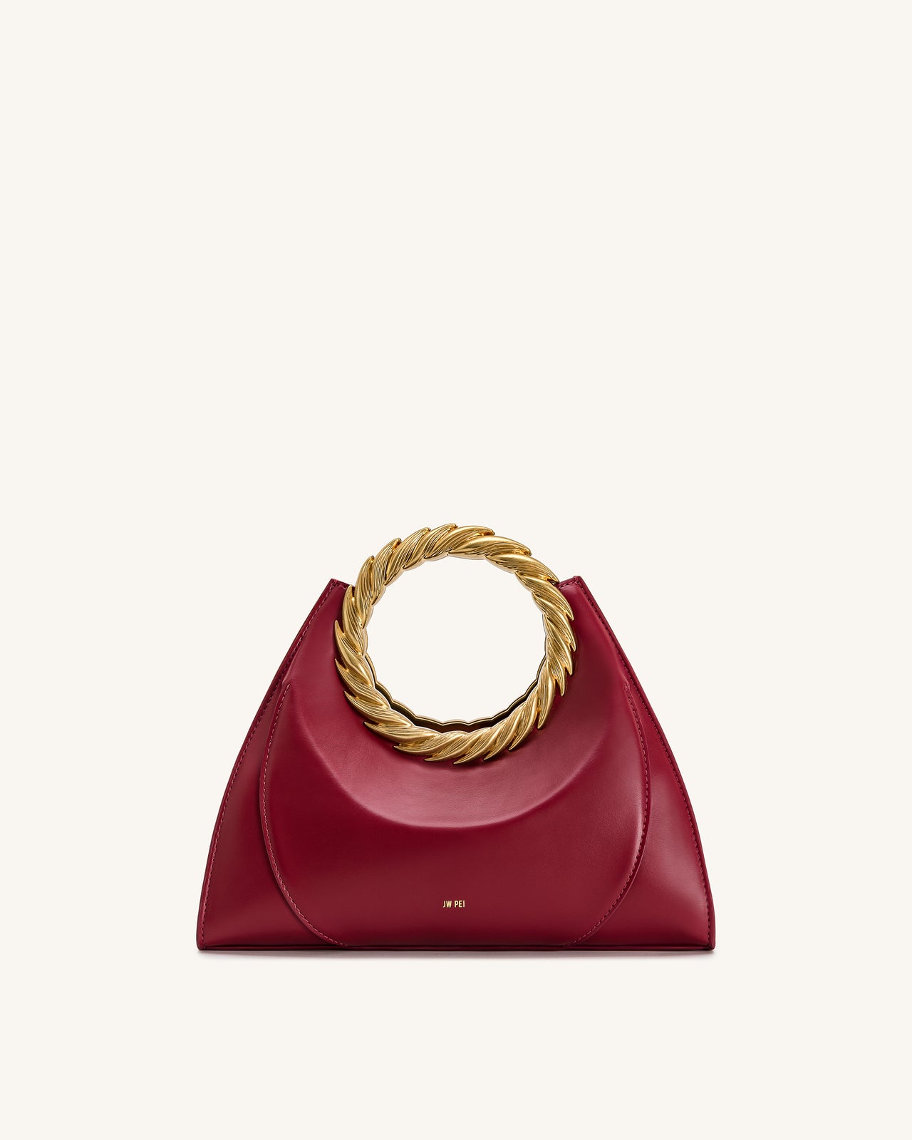 Borsa scultura con manico a foglia Amiya - Rosso Vino