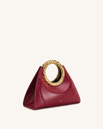 Borsa scultura con manico a foglia Amiya - Rosso Vino