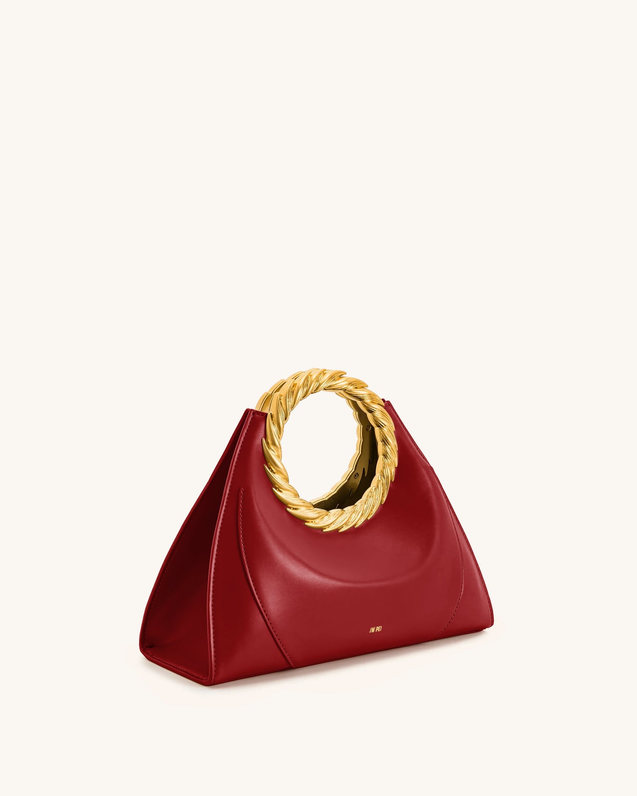 Borsa scultura con manico a foglia Amiya - Rosso Vino