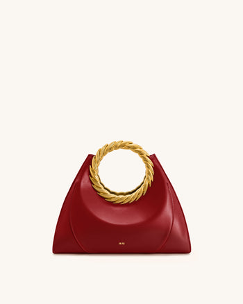 Borsa scultura con manico a foglia Amiya - Rosso Vino