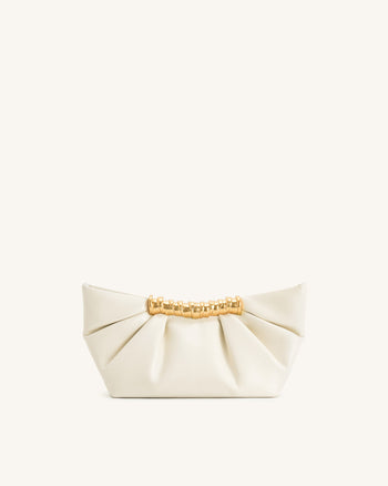 Leia Clutch Plissettata - Bianco