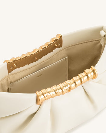 Leia Clutch Plissettata - Bianco